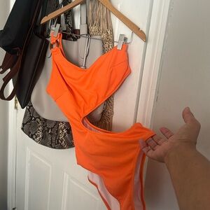 Orange bathing suite. Size large